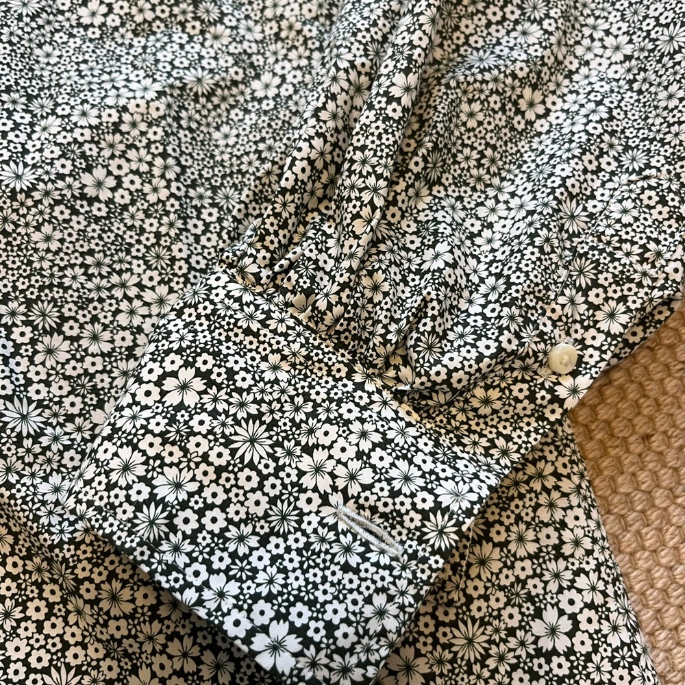 Ann Mashburn Green Liberty of London Anaya printed cotton blouse small - Picture 3 of 6